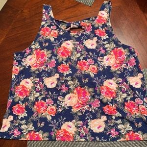Floral tank open back with bow design